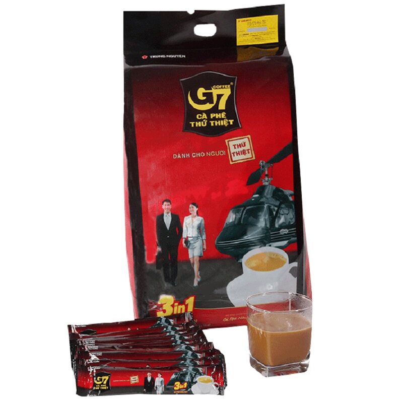 越南原装进口中原G7咖啡三合一速溶特浓原味大包咖啡粉100条1600g