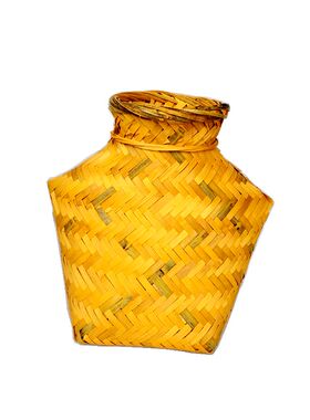 手工编制竹编采茶篓鱼篓小茶篓工艺品竹篓表演装饰竹制品绘画包邮