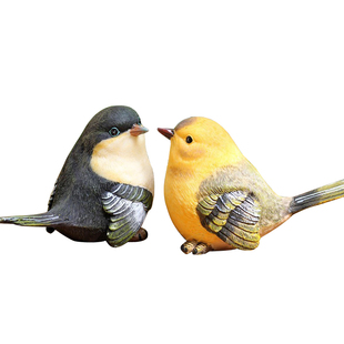 创意家居客厅阳台装饰花园摆件庭院可爱礼物仿真小鸟树脂动物正版