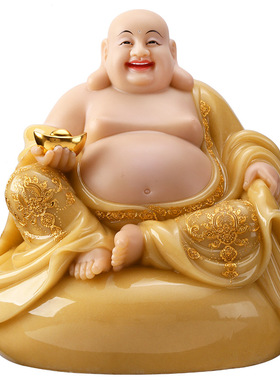 汉白玉石雕刻佛像福相笑佛摆件