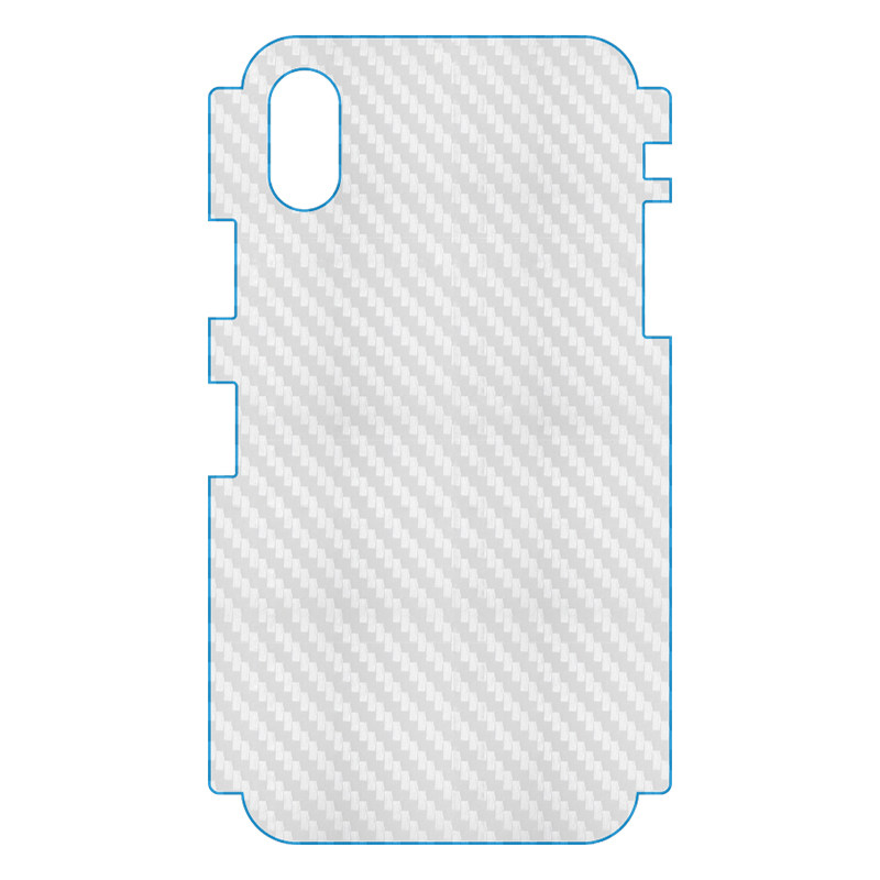 适用于苹果iPhone X防磨花包边背膜A1865专用手机膜磨砂软膜A1901碳纤维后膜A1902护壳不包边防手汗条纹膜