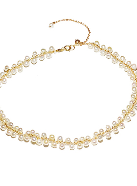 CHOKER天然迷你淡水手工锁骨项链