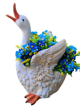 庭院花缸造景多肉盆栽卡通鸭子