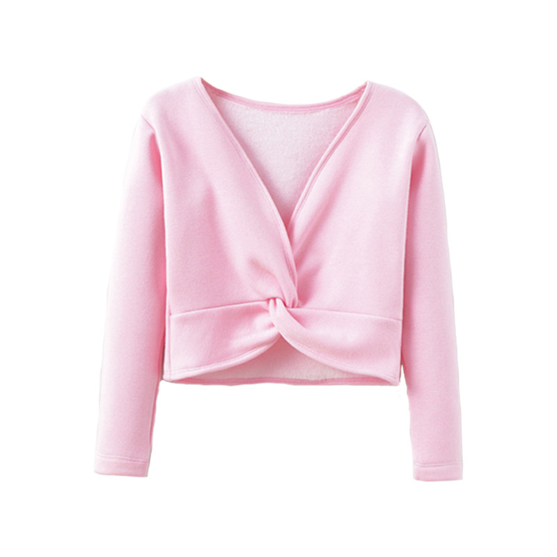 儿童舞蹈服女童冬季练功服加绒保暖小披肩上衣芭蕾舞毛衣长袖外套