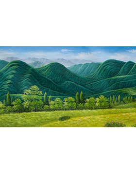 巨人山手绘风景书房办公室装饰画