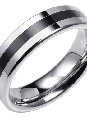 钨金黑色戒指男潮霸气黑道氚气