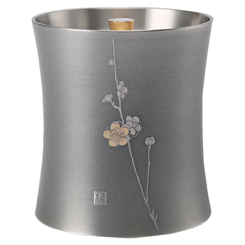 手工金属节节高纯锡茶叶罐