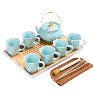 提梁壶茶具套装家用送礼礼盒装整套功夫茶具防烫杯子一壶六杯