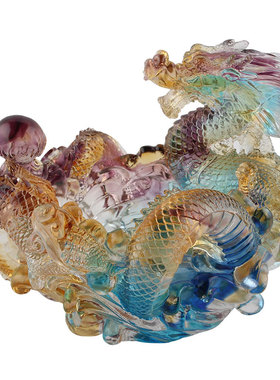 六合春办公桌摆件高档琉璃工艺品