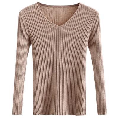 毛衣女2022年春秋v领长袖针织衫