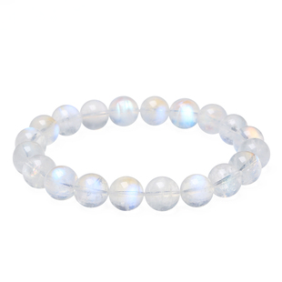 收藏级斯里兰卡天然蓝月光石手链女单圈玻璃体冰种彩蓝光水晶手串