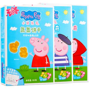 小猪佩奇加钙铁锌3盒曲奇饼干坚果蔓越莓牛奶味造型童趣休闲零食