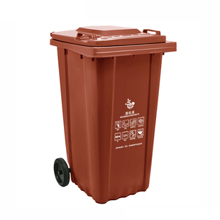 上海干湿分类垃圾桶大号商用240L户外环卫桶带盖大容量带轮可挂车