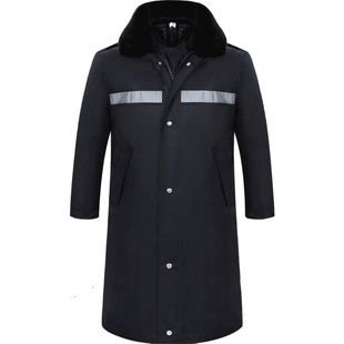 保安大衣加厚保安物业冬装棉服加长款冬季防寒服多功能工作服棉衣