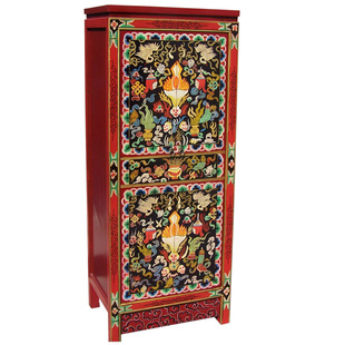 藏式家具风格手绘上下角柜仿古摆件地柜实木尺寸可定制做彩绘边柜