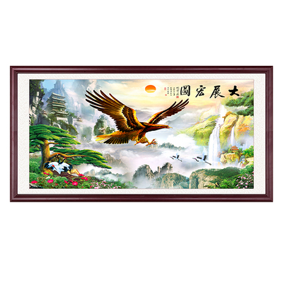 客厅大展宏图贴钻风景十字绣