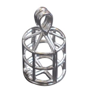 燕子家925银琥珀蜜蜡珍珠南红无孔珠子托吊坠托纯银笼子空托包邮