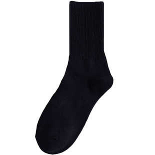 袜子男女通用情侣长袜中筒两条杠长袜纯色潮高帮全棉条纹横杠袜子