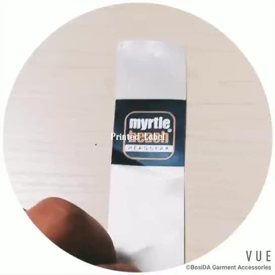 Custom Clothing Self Adhesive Satin Washed Label Collar Label Name