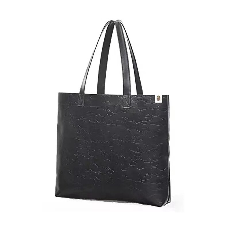 日杂附录款猿人头压纹皮革单肩包Bape托特包tote Bag购物手提袋潮