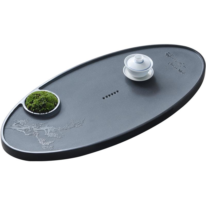 天然大号石材排水式功夫定制茶盘