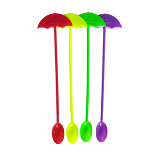 塑料搅拌勺长柄创意可爱奶茶搅拌勺搅拌棒咖啡沙冰勺鸡尾酒搅拌棒