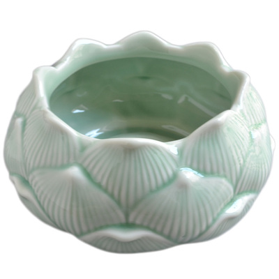 莲花陶瓷香炉家用供奉供炉上香碗