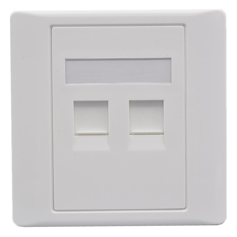 旋转式六类双口免打网线电脑插座面板含千兆模块二位网络面板86型