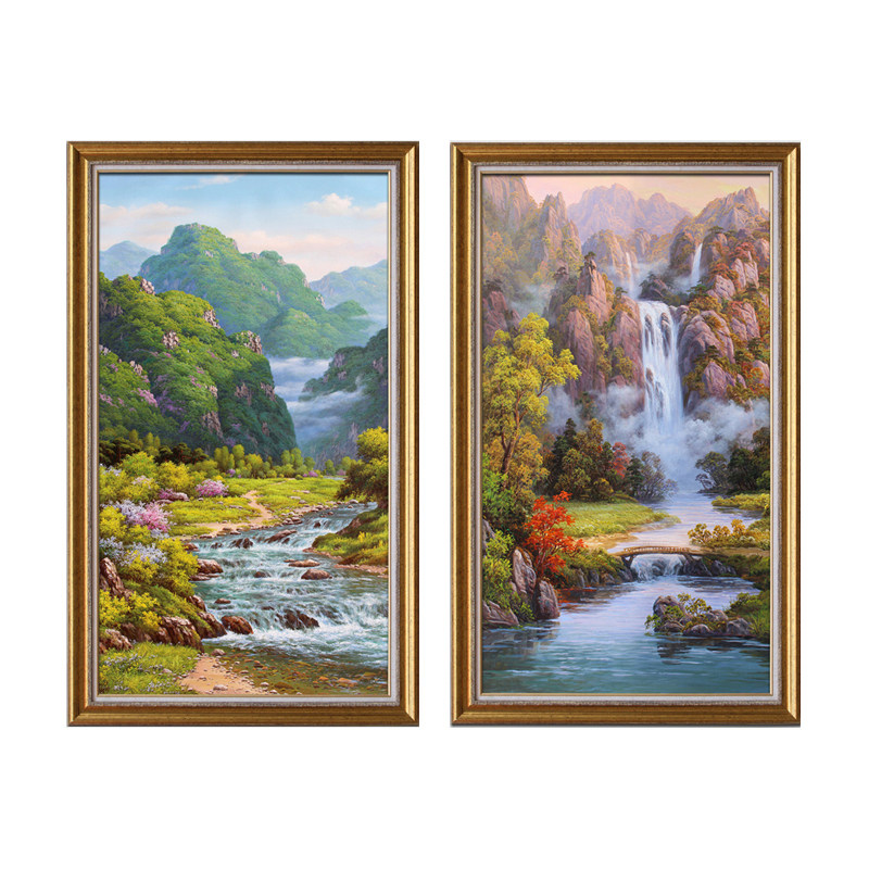玄关新中式风竖幅装饰画可定制