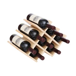 创意实木红酒架简约木质葡萄酒架酒柜摆件欧式家用红酒格子收纳架
