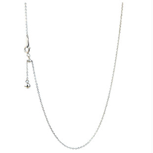 925纯银镀白金 可滑动 银珠 可调节 超细锁骨链 项链 女 Y字  Y型