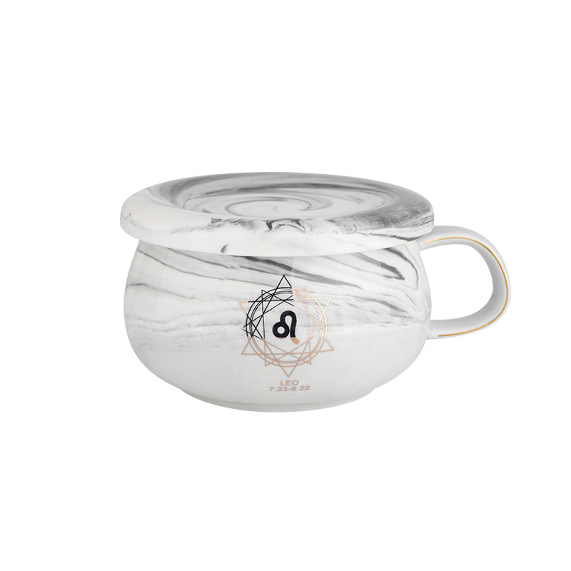 陶瓷燕麦碗大口带把ins风早餐杯