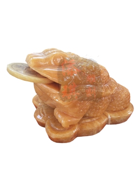 黄玉金蝉旺财风水摆件