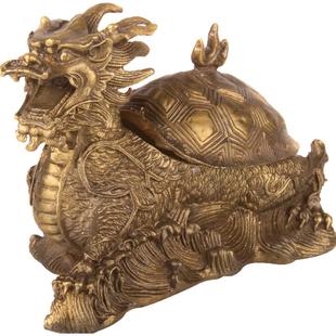天御阁纯铜龙龟摆件大号开盖招财龙头龟工艺品客厅玄关卧室装饰品