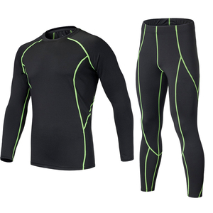 运动打底加绒健身服套装跑步弹力保暖篮球服儿童紧身衣训练服秋冬