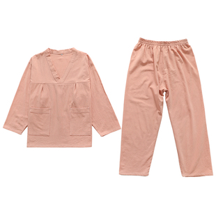 韩版长款长袖长裤100%纯棉汗蒸服女款全棉男情侣日式大码浴服桑拿