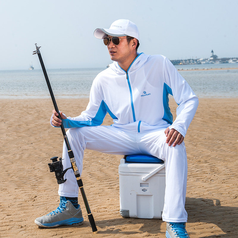 海韵户外钓鱼防晒服竹炭钓鱼衣速干透气防紫外线夏季超薄上衣包邮