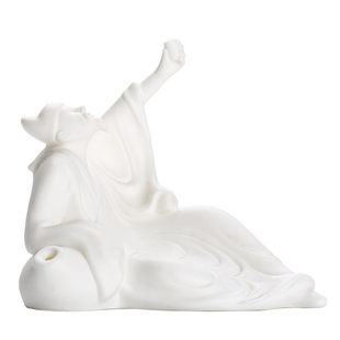 新中式创意白瓷人物李白禅意小摆件客厅玄关办公室会所茶室装饰品