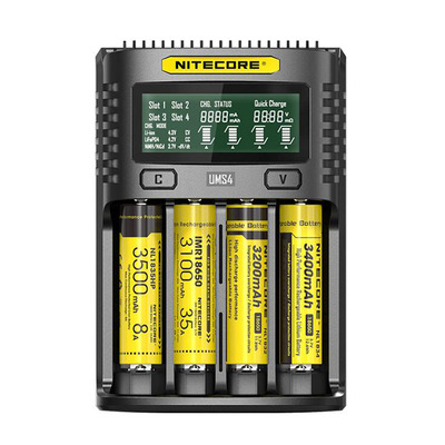 NITECORE 奈特科尔 UMS4锂电镍氢铁锂智能液晶QC USB四槽充电器