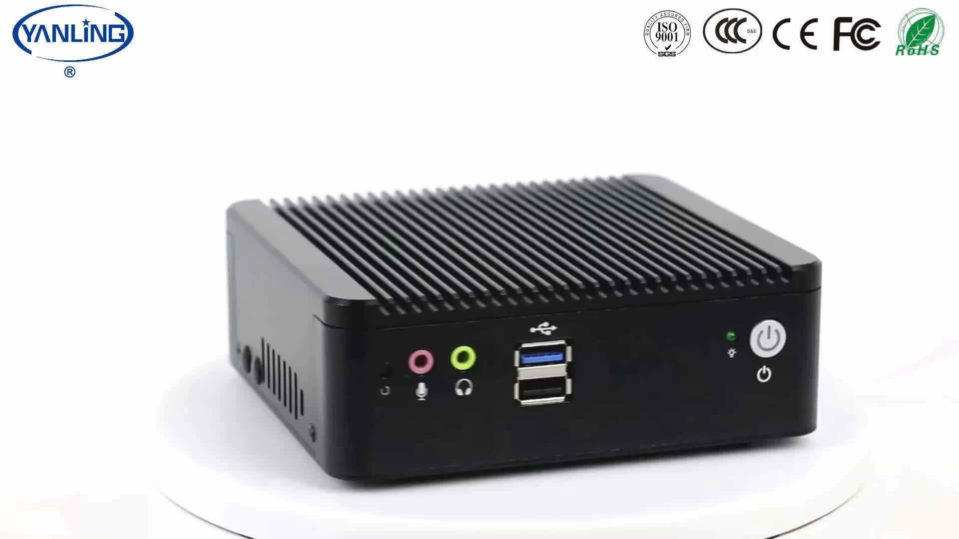 Dual Lan 4 Serial Port Fanless Mini Pc With Baytrail J1900 Htpc 1080p Industrial Computer Buy