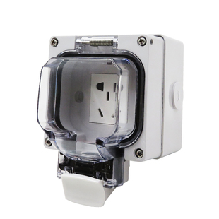 户外电源防水防雨盒5孔10A 3孔明装暗装防水开关IP66密封正泰插座