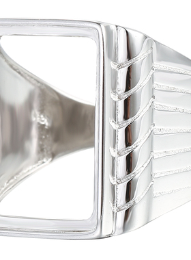 diy方形大气蜜蜡玉石戒指空托