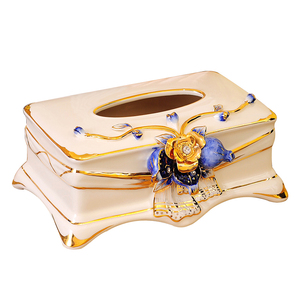 欧式纸巾盒家居装饰客厅陶瓷抽纸盒创意餐巾盒家居装饰品茶几摆件