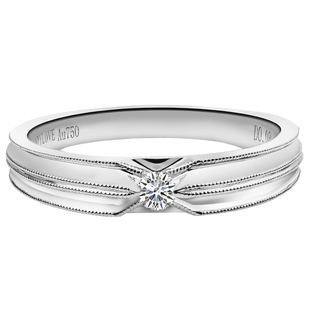 梵尼洛芙 桃乐丝18K金男戒定制结婚对戒白金钻戒专柜正品钻石戒指