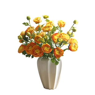 晶华仿真花陆莲花假花花束芹叶牡丹绢花装饰品仿真花束套装摆件