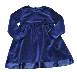 外贸原单婴儿女童小宝宝秋冬款礼服裙女孩天鹅绒长袖公主裙连衣裙