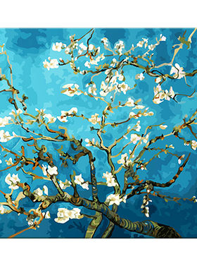 数字油画diy填色填充油彩画杏花