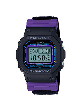 卡西欧g-shock黑紫色运动表带
