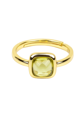 小印时代橄榄绿礼物方形戒指