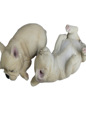 法国斗牛犬模型汽车摆件法斗手办